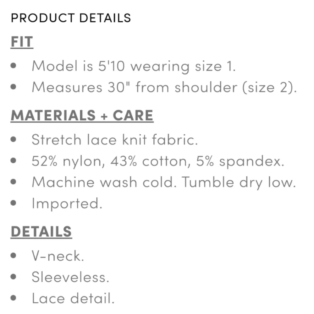 Torrid Black Stretch Lace V-Neck Tank - Picture 6 of 6